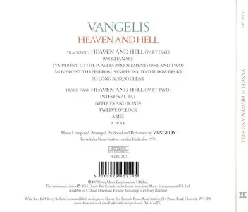 Vangelis - Heaven And Hell (1975) & Albedo 0.39 (1976) [2013, Esoteric Recordings]