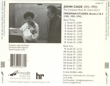 John Cage - The Freeman Etudes - Books 3 and 4 (1994)