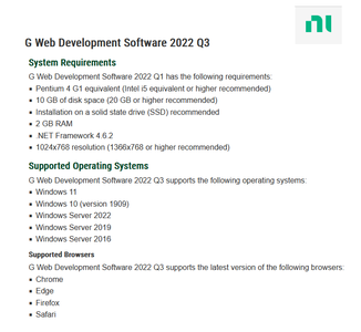 G Web Development Software 2022 Q3