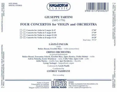 Tartini - Four Concertos for Violin and Orchesta