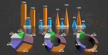 3D Charts v.2 - Project for After Effects (Videohive)