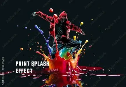 Paint Splash Photo Effect. Some elements are AI Generated 800477286