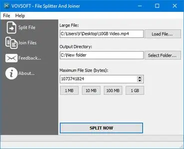 VovSoft File Splitter and Joiner 2.1