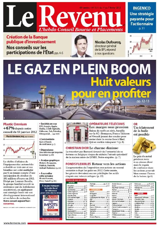 Le Revenu Hebdo Bourse 1211 - 1er au 7 Février 2013
