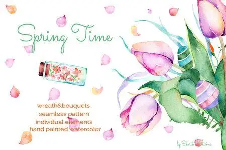 CreativeMarket - Spring Time. Big Set