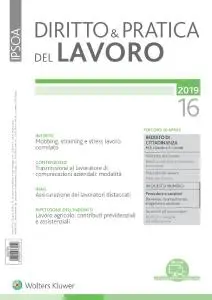 Diritto e Pratica del Lavoro N.16 - 20 Aprile 2019