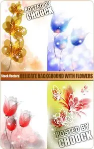 Delicate background with flowers - Stock Vector