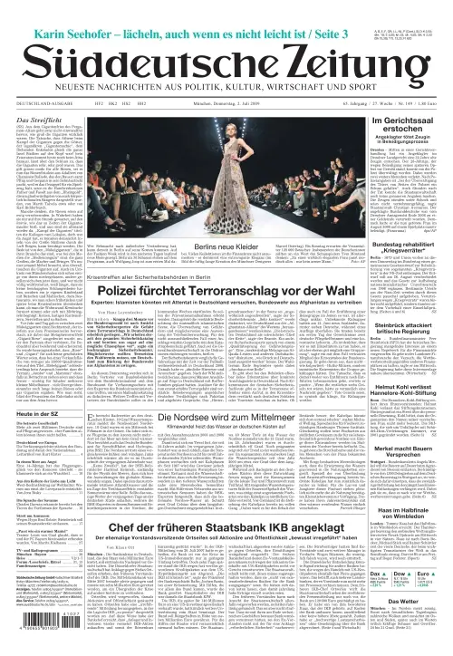 Sueddeutsche Zeitung vom 02.07.2009
