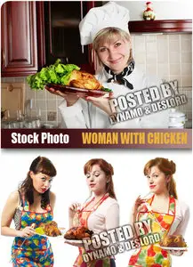 Woman with chicken - UHQ Stock Photo