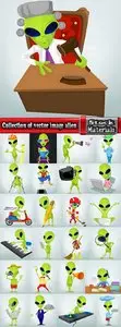Collection of vector image alien