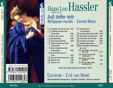 Erik van Nevel, Currende - Hans Leo Hassler: Auß tieffer noth - Religieuze muziek (2000)