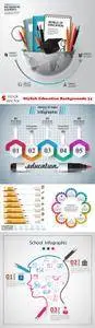 Vectors - Stylish Education Backgrounds 34