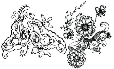 Hand drawn decorative elements stock graphic designs