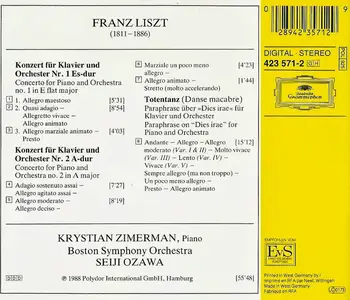 Krystian Zimerman, Boston Symphony Orchestra, Seiji Ozawa - Franz Liszt: Konzerte für Klavier und Orchester, Totentanz (1988)