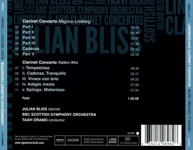Julian Bliss, Taavi Oramo, BBC Scottish Symphony Orchestra - Lindberg & Aho: Clarinet Concertos (2025)