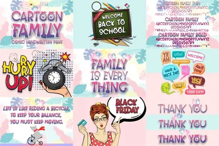 Cartoon Family - Comic Handwritten Font