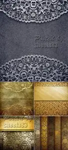 Stock Photo - Grunge Backgrounds with Floral Ornaments