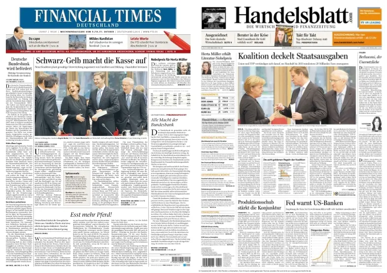 Handelsblatt & FinancialTimesDeutschland vom 09.10.2009