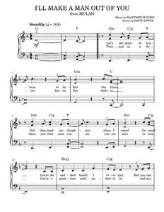 I'll Make A Man Out Of You (Easy Piano)