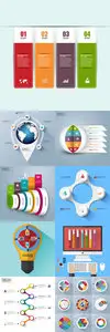 7 Infographics Vector Set