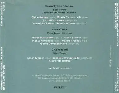 Gidon Kremer & The Kremerata Baltica - Hymns And Prayers (2010) {ECM 2161}