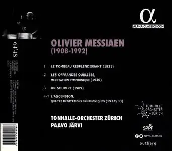 Paavo Järvi, Tonhalle-Orchester Zürich  - Messiaen: L'Ascension, Le Tombeau resplendissant, Les Offrandes oubliées (2019)