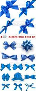 Vectors - Realistic Blue Bows Set