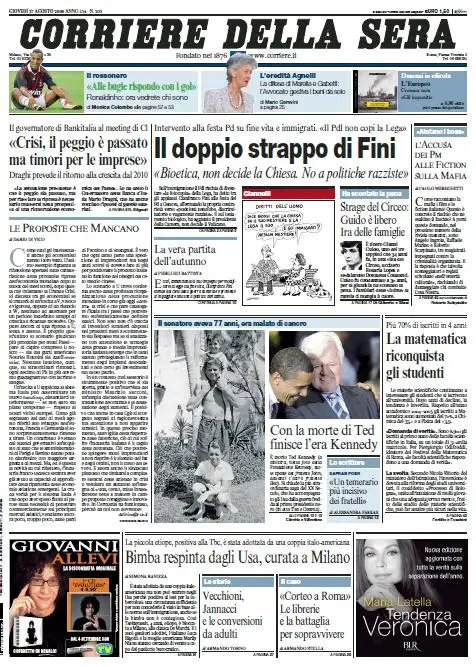 Il Corriere della Sera (27-08-09)
