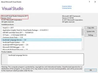 Microsoft Visual Studio 2017 version 15.9.21