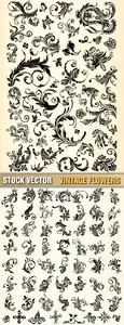Stock Vector - Vintage Flowers