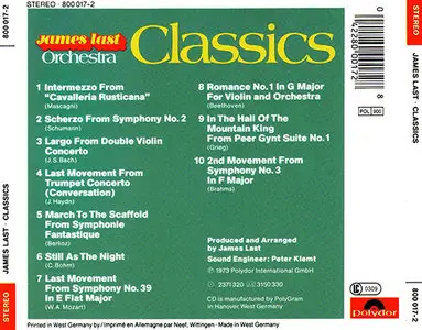 James Last - Classics (1972, later reissue, Polydor # 800 017-2)