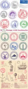 Vectors - Stamps with Landmarks