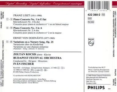 Zoltan Kocsis, Budapest FO, Ivan Fischer - Franz Liszt: Piano Concertos; Erno von Dohnanyi: Variations on a Nursery Song (1989)