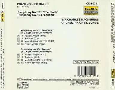 Charles Mackerras, Orchestra of St. Luke's - Joseph Haydn: Symphonies Nos. 101 'The Clock' & 104 'London' (1992)