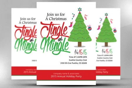 CreativeMarket - Christmas Office Invitation Flyer