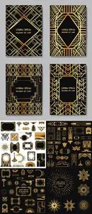 Stock: Art Deco Vintage Frames and Design Elements