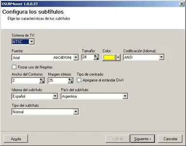 Subtitulos selecionables en AVI - XSUBMuxer 1.0.0.37