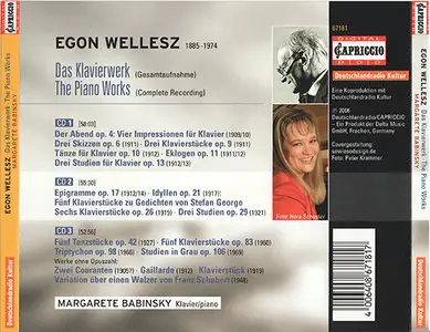 Egon Wellesz - Margarete Babinsky - Das Klavierwerk / The Piano Works [Capriccio 67181] {2006, 3CD}