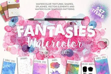 CreativeMarket - Fantasies Watercolor Collection