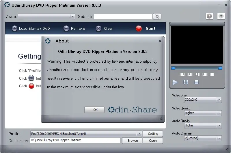 Odin Blu-ray DVD Ripper Platinum 9.8.3