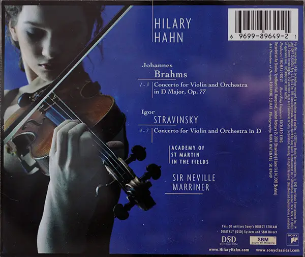 Hilary Hahn, Neville Marriner Brahms, Stravinsky Violin Concertos