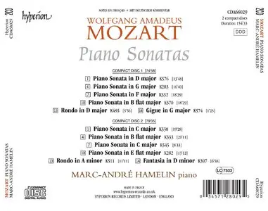 Marc-Andre Hamelin - Wolfgang Amadeus Mozart: Piano Sonatas (2015) 2CDs