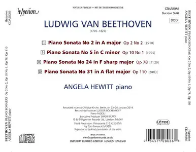 Angela Hewitt - Ludwig van Beethoven: Piano Sonatas, Op. 2 No. 2, Op. 10 No. 1, Op. 78, Op. 110 (2015)