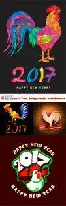 Vectors - 2017 Year Backgrounds with Rooster