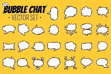 EE - Comic Bubble Chat Vector Set 7C3BLCJ