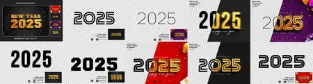 EE - New Year 2025 Editable Text Effect Set BRJDD4S