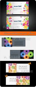 Banner and business card - flowers vector