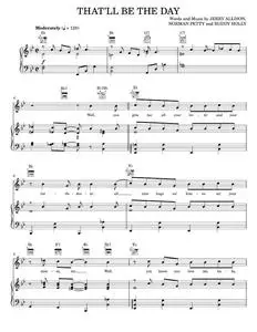 That'll Be The Day - Buddy Holly, The Crickets (Piano-Vocal-Guitar)