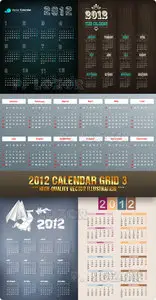 Stock Vector - 2012 Calendar Grid 3