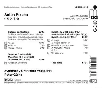 Peter Gülke, Wuppertal Symphony Orchestra - Anton Reicha: Sinfonia Concertante, Symphony, Overture (1995)